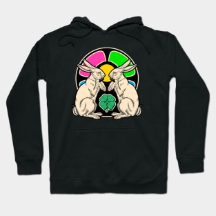 4 leaf clover and the lucky rabbit Hoodie